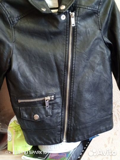 Куртка косуха из экокожи для девочки H&M 116