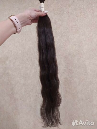 Срез волосы натуральные русые 40-75 см волнистые