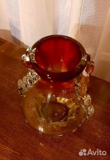 Ваза для цветов цветное стекло СССР