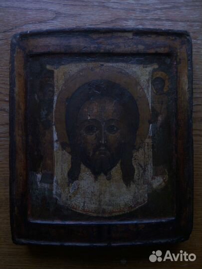 Икона 16-18 веков. Спас нерукотворный мокрая брада