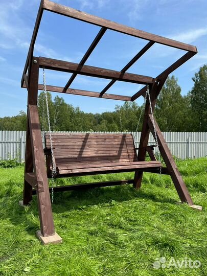 Качели садовые деревянные