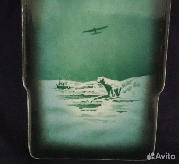 Доска фарфор Медведь Север Полюс СССР Челюскинцы