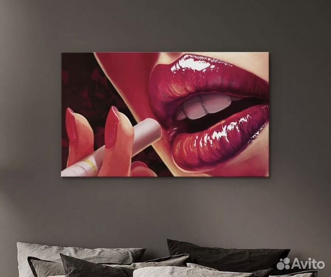 Новая Картина на холсте сочные губы