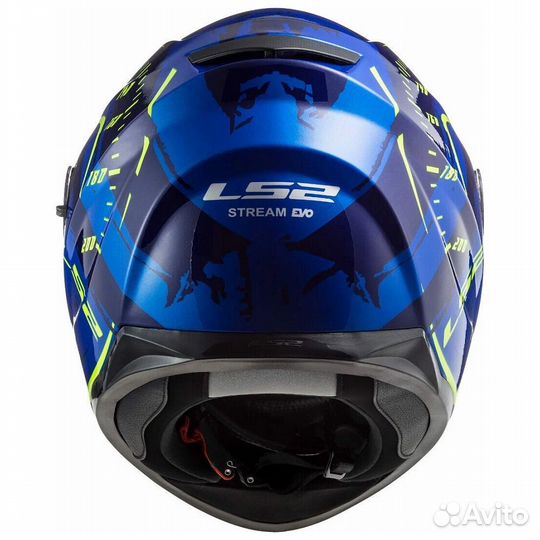 Мотошлем LS2 FF320 stream EVO tacho blue-yellow