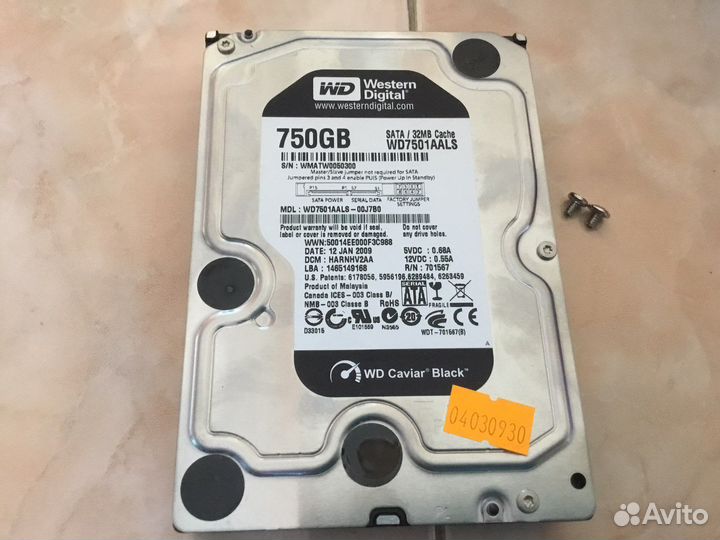 Жесткий диск WD750; дисковод DRW-1814BL