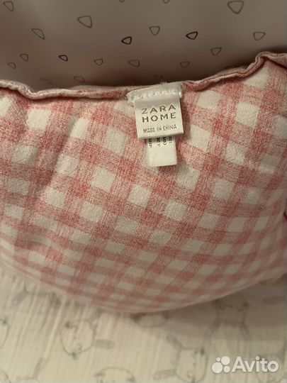 Zara home подушка звезда в детскую. Розовая