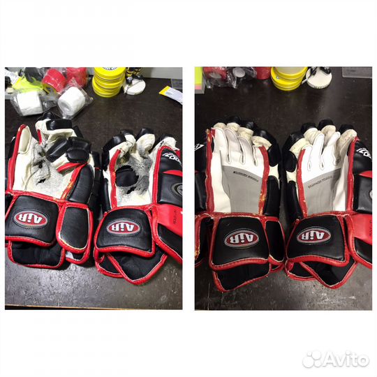 Ремонт хоккейных перчаток краг и формы