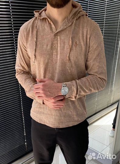 Рубашка polo ralph lauren льняная