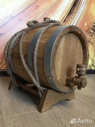 Дубовая бочка 10л Премиум Дерево +кран