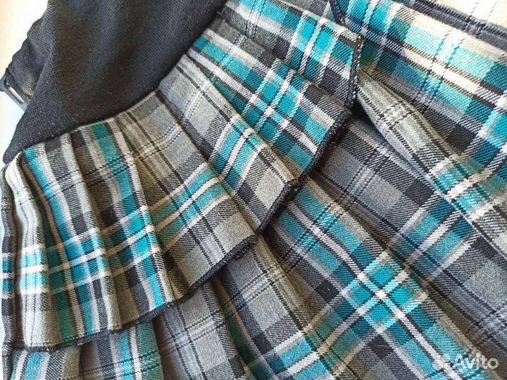 Клетчатая юбка плиссированная шотландка р-р 128