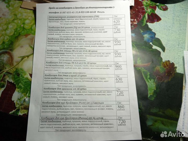 Комбикорм в ассортименте