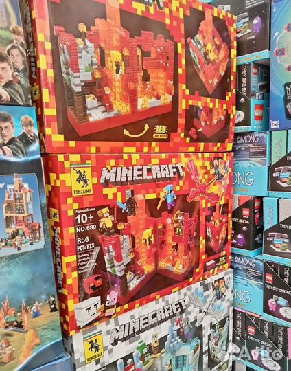 Большой конструктор разных цветов майнкраф