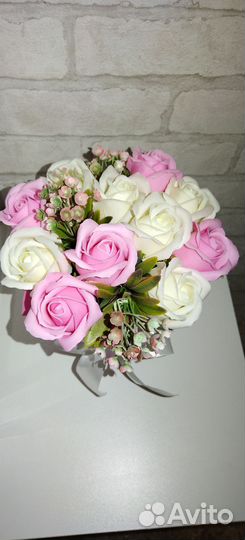 Букет роз из мыла