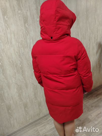 Пальто женское зимнее 50 52 с капюшоном