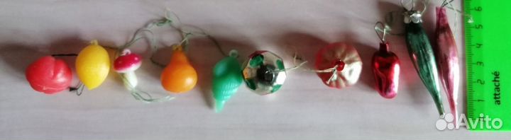 Елочные игрушки Малютки СССР 10шт.пласт, стекло