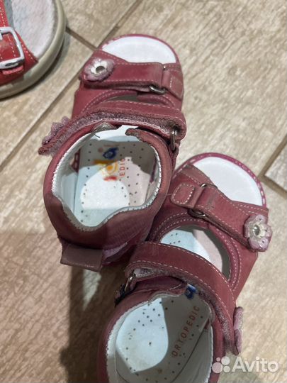 Сандалии ортопедические, кожаные 22-23 размер