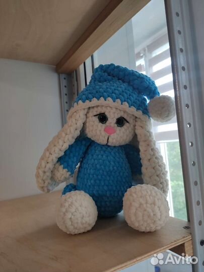 Игрушка Зайка в пижамке ручной работы