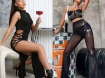 Платье и брюки со стразами для strip heels танцев