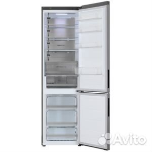 Холодильник с морозильником LG GC-B509anpw серебристый