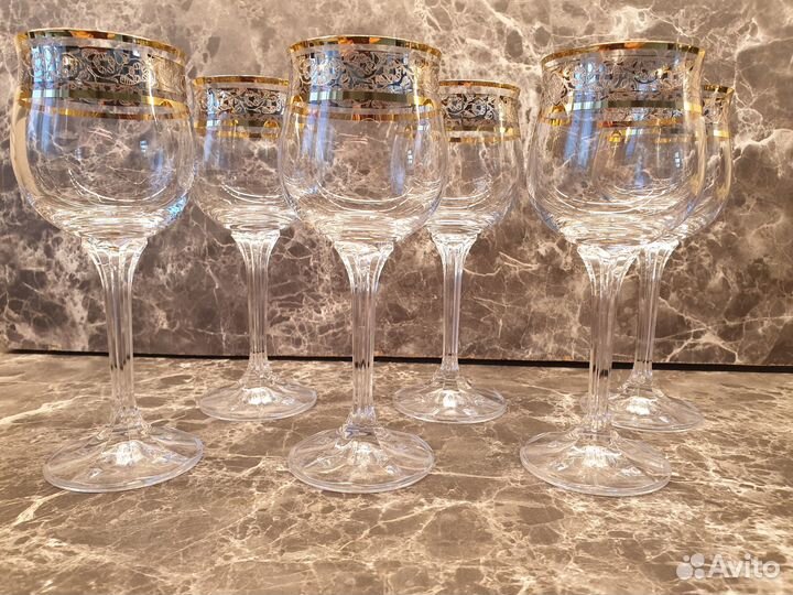 Бокалы для вина 230 панто платина Чехия Богемия