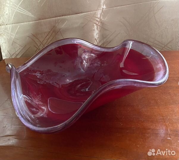 Ваза конфетница цветное стекло