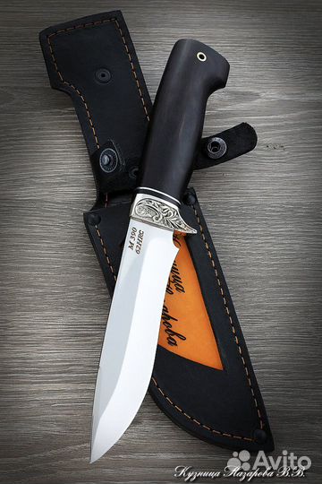 Охотничий нож Варан M390 мельхиор черный граб