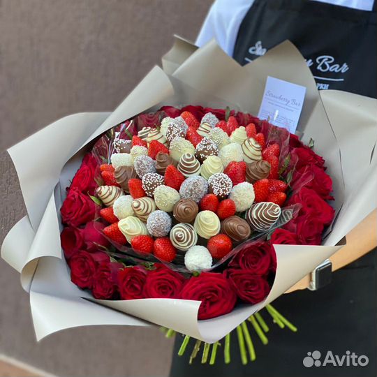 Букет из Клубники в Шоколаде «Мармора»
