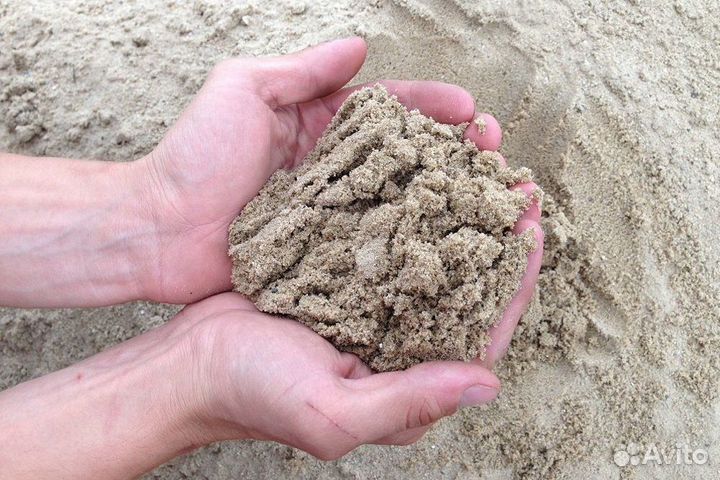 Песок речной в мешках и валом