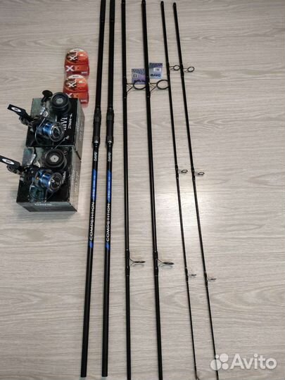 Карповый комплект удилище и катушка с байтранером