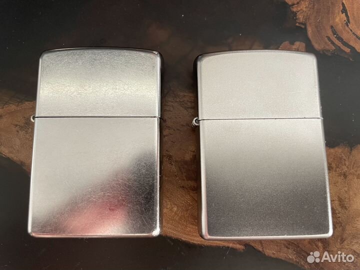 Две оригинальные зажигалки Zippo (хром,глянец/мат)