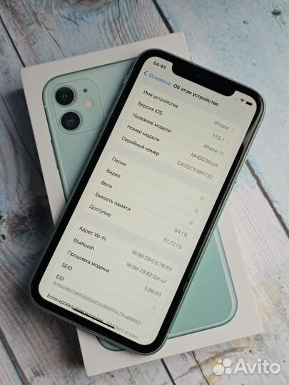 iPhone 11 64gb, АКБ 82, сим+есим
