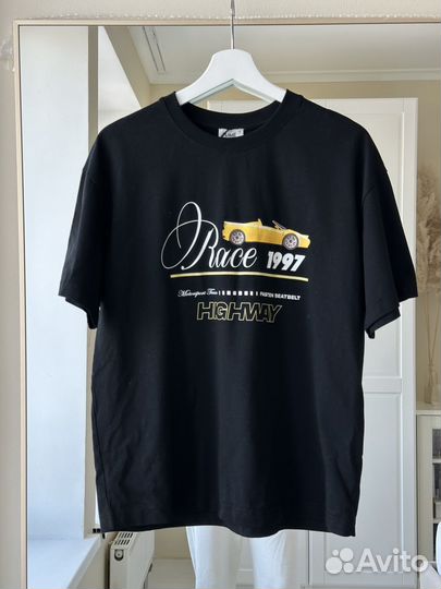 Футболка lime XS черная оверсайз