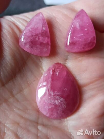 Турмалин. Розовый. Пара на серьги. Одиночный
