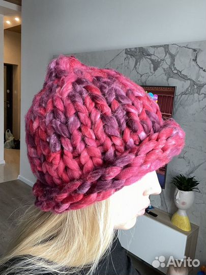 Шапка крупной вязки