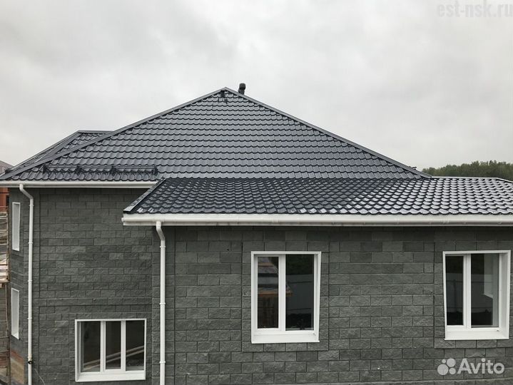 Металлочерепица камея 0,45 Drap RAL 7024