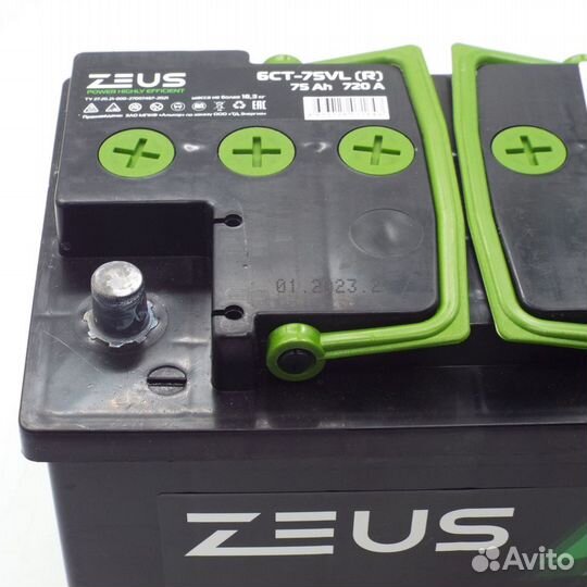 Аккумулятор zeus power 75 Ач п.п. Газель