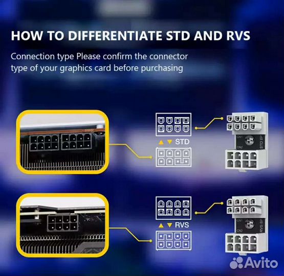Переходник для видеокарты U образный 8/6 пин 1шт