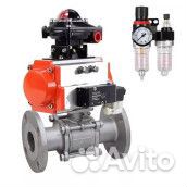 Кран шаровой DN.ru кшфпт.316.180 Ду40 Ру40, трехсоставной полнопроходной фланцевый, нержавеющая стал