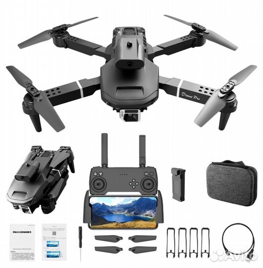 Е100pro дрон квадрокоптер, 2 камеры