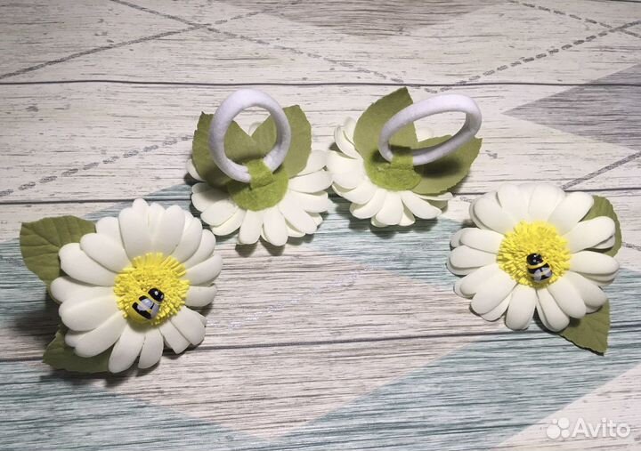Ромашки - резинка для волос