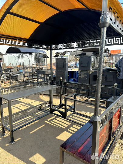 Мангал с печью под казан