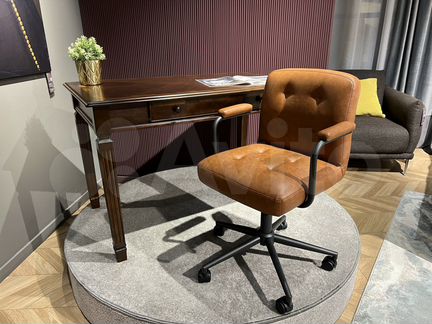 Кресло рабочее Cosmo коричневое, экокожа