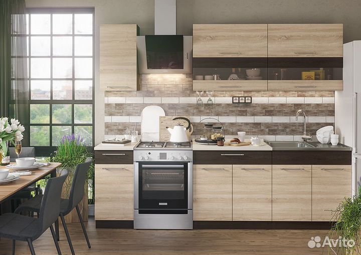 Кухня Дуб сонома/Венге 2 метра