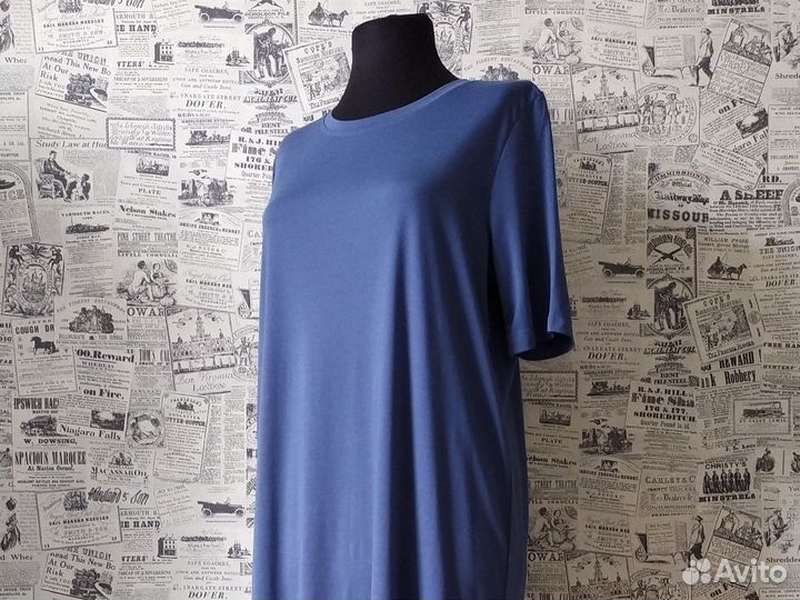 Новое синее платье футболка вискоза M 44-46