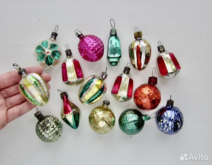 Маленькие елочные игрушки СССР