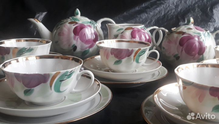 Чайный сервиз Пион Дулево СССР