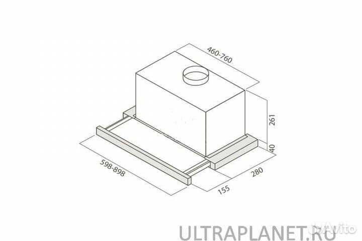 Встраиваемая вытяжка Jet air betta 60/GR/BK GL Новая