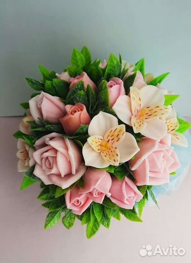 Мыльные букеты из мыла ручной работы Цветы из мыла
