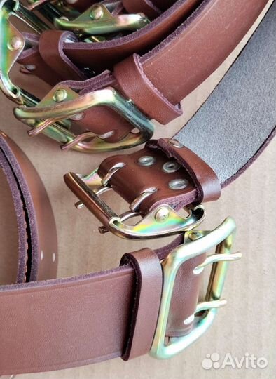 Мужской кожаный ремень офицерский