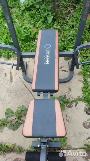 Штанга, стойки, скамья, блины